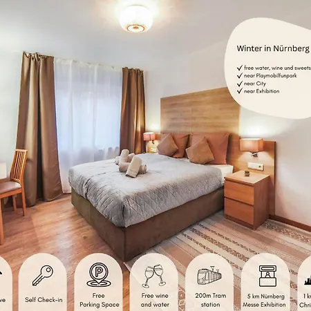 Zentrale Luxus Nuernberg, Naehe Messe, Balkon, Parkplatz, Self-check-in Appartement Nuremberg